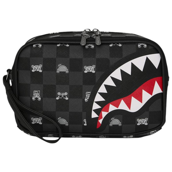 Sprayground Νεσεσέρ Gray Peeking Character Check Toiletry Brick Bag